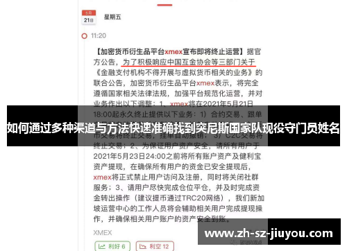 如何通过多种渠道与方法快速准确找到突尼斯国家队现役守门员姓名